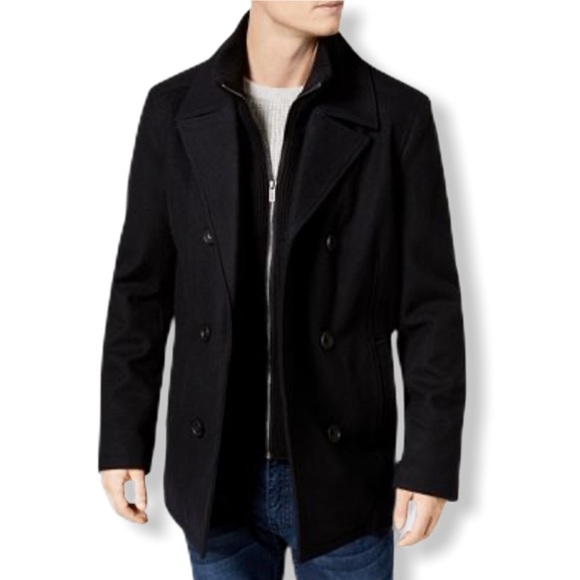 Kenneth Cole Other - Kenneth Cole Men's Double Breasted Peacoat w/ Bib